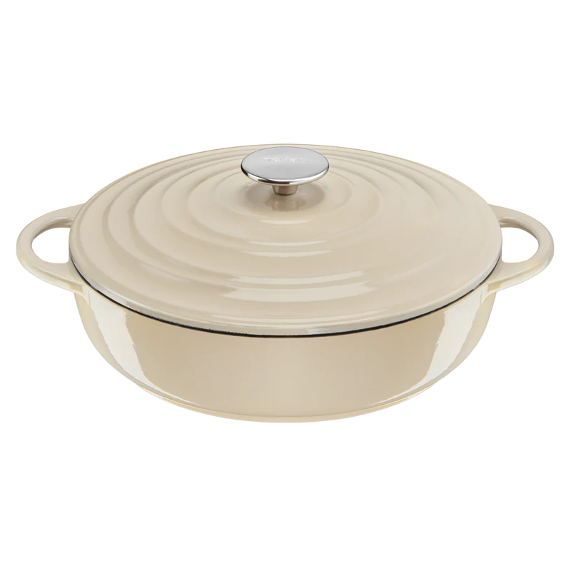 User manual and frequently asked questions Tefal LOV Induction Cast Iron Beige Shallowpot 28cm/3.8L + Lid
