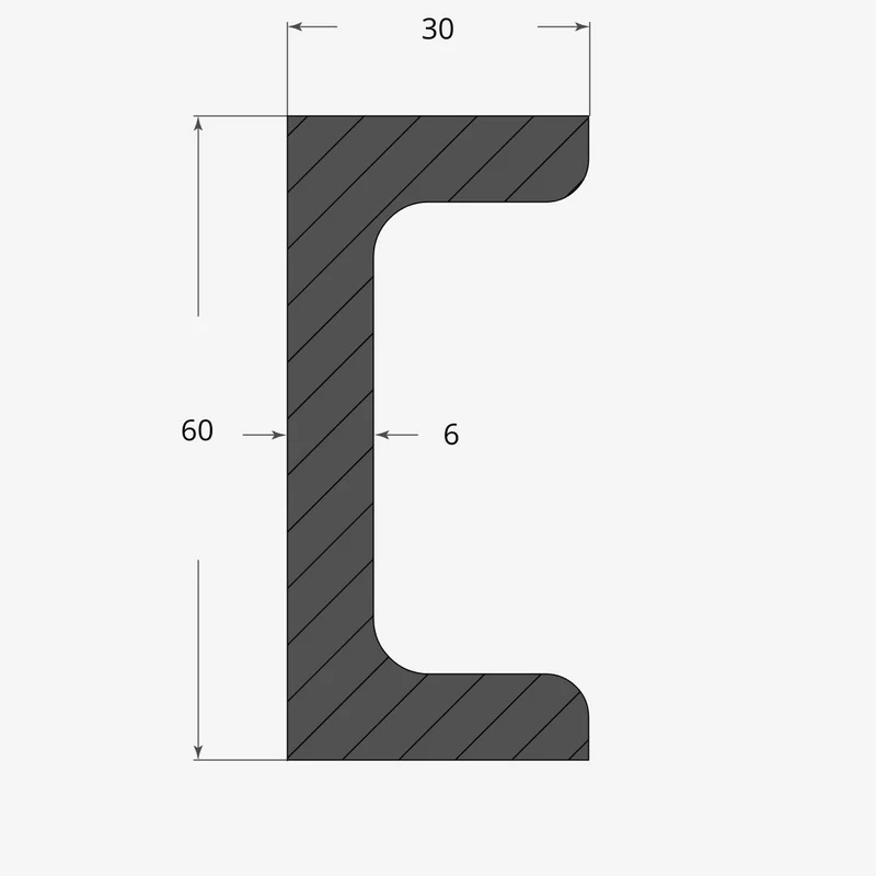 Ferro UPN 60x30mm - 6mm