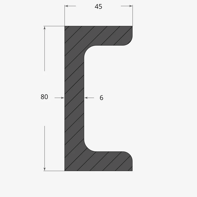 Ferro UPN 80x45mm - 6mm