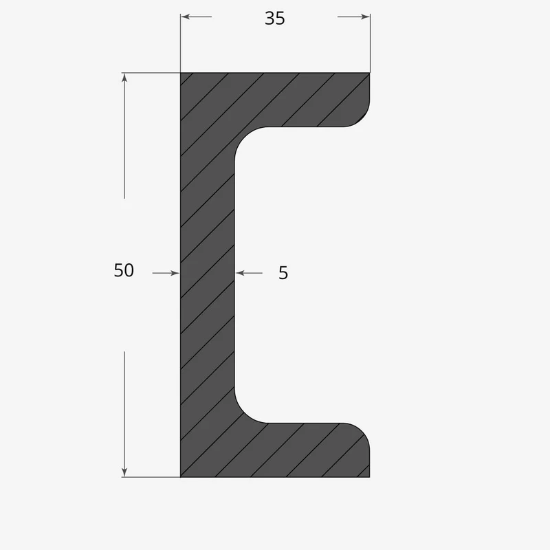 Ferro UPN 50x25mm - 5mm