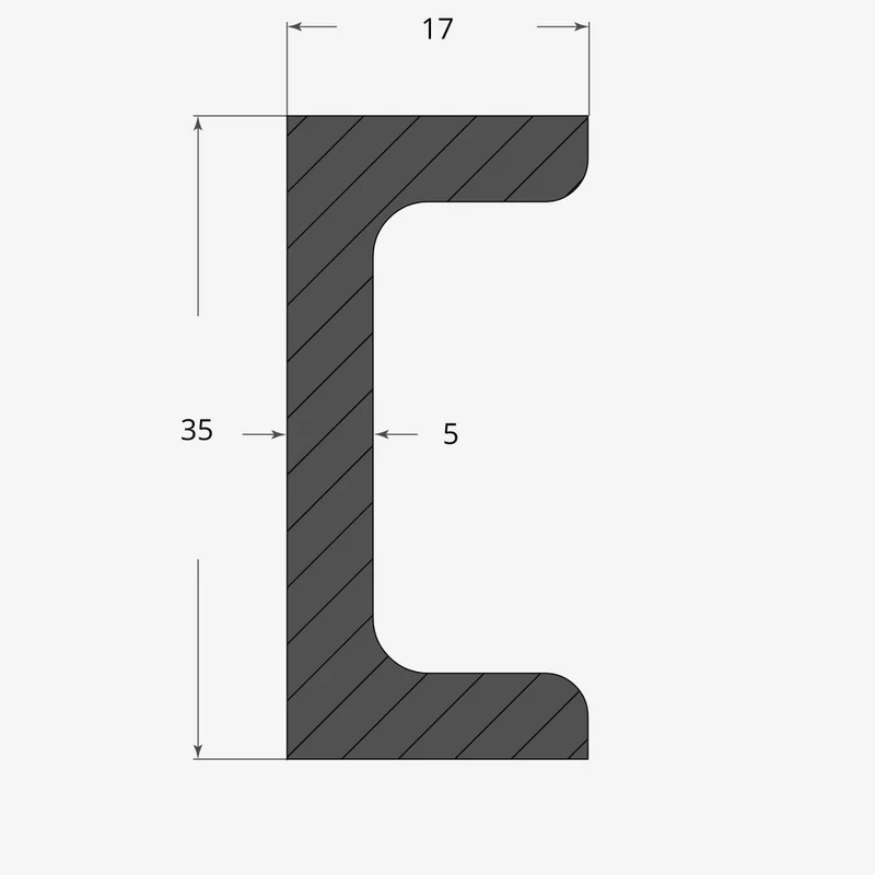 Ferro UPN 35x17mm - 5mm