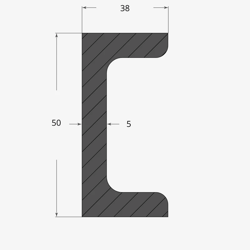 Ferro UPN 50x38mm - 5mm