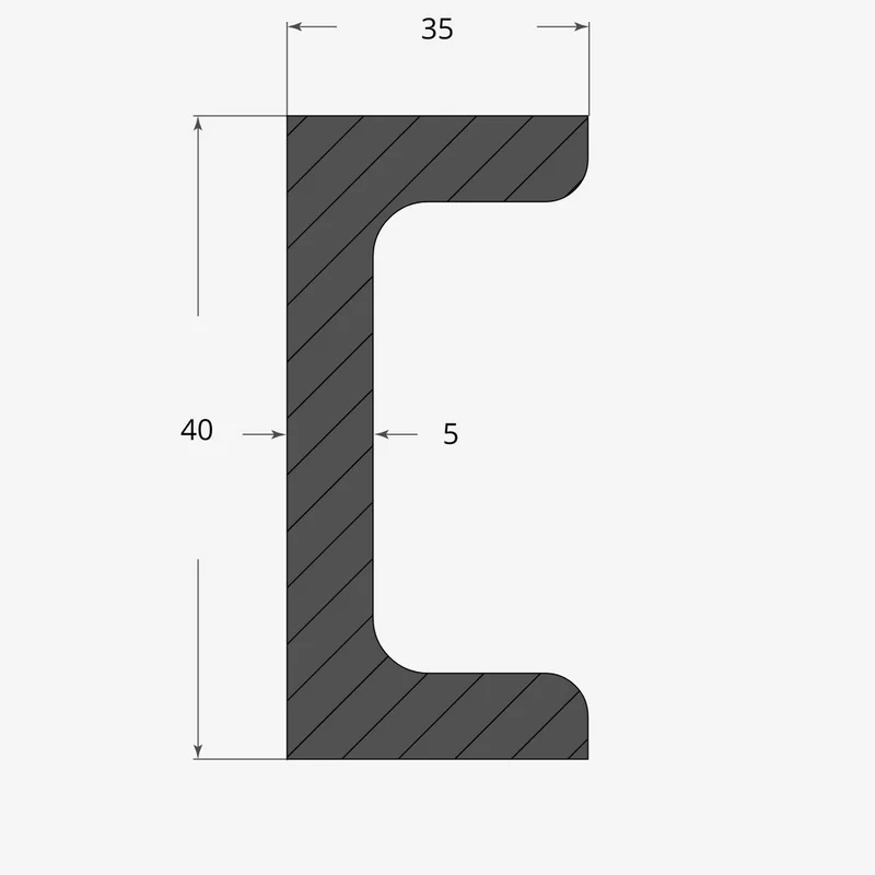 Ferro UPN 40x35mm - 5mm