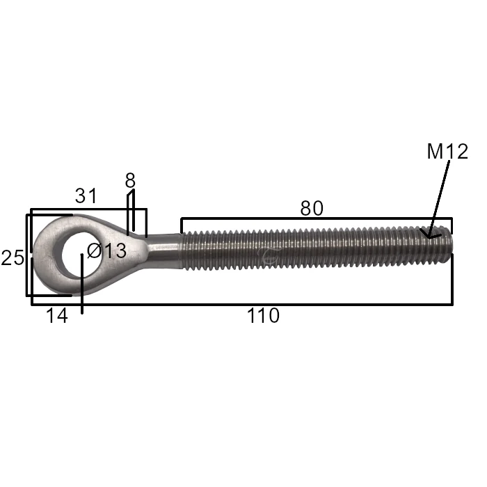 Occhiello con filettatura esterna DX – AISI 316