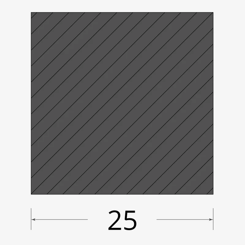 Quadro pieno 25m25mm