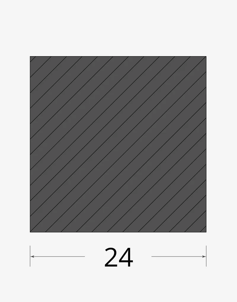 Quadro pieno 24x24mm