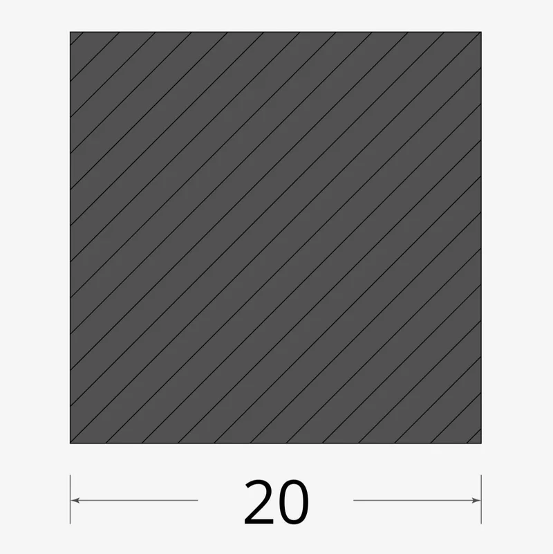 Quadro pieno 20x20mm