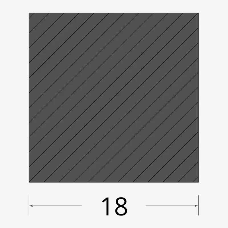 Quadro pieno 18x18mm