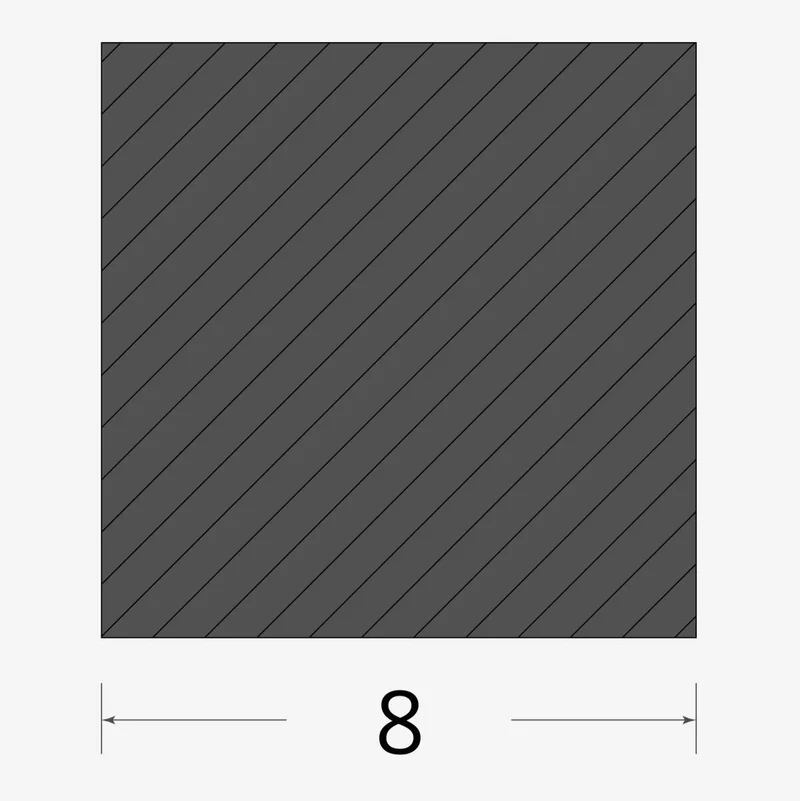 Quadro pieno 8x8mm