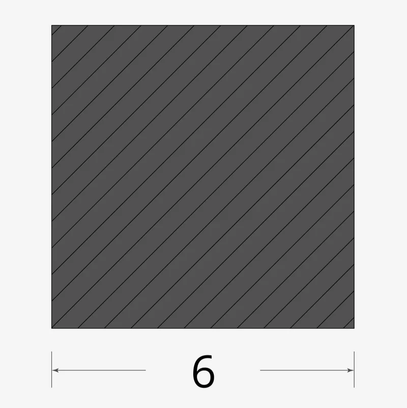 Quadro pieno 6x6mm
