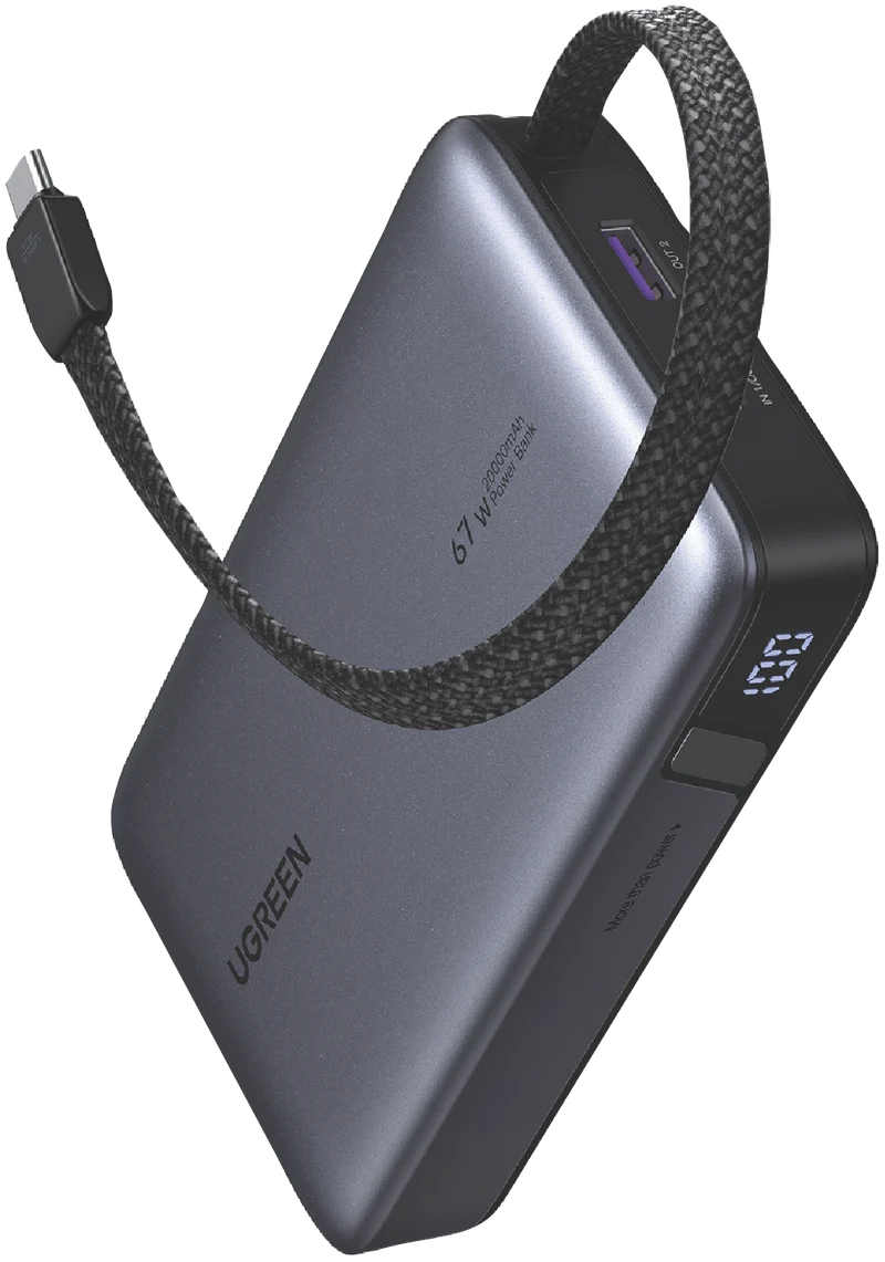 UGREEN 67W 20KmAh Power Bank with Built-in Cable (3C certified)