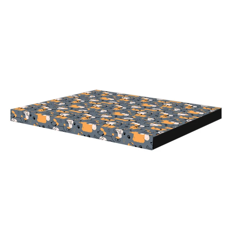 Letto a materasso per cani Bertoni XL, in schiuma, rivestimento impermeabile, motivo Cani grigi, EE146
