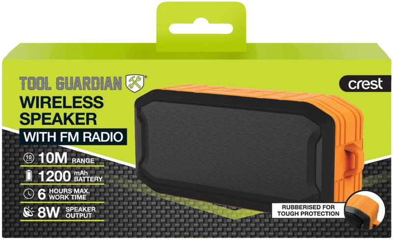 Tool Guardian 8W FM Rechargeable Wireless Bluetooth Radio