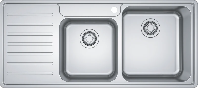 Franke Bell 1 & 3/4 Bowl Sink, Left Hand Drainer, Stainless Steel