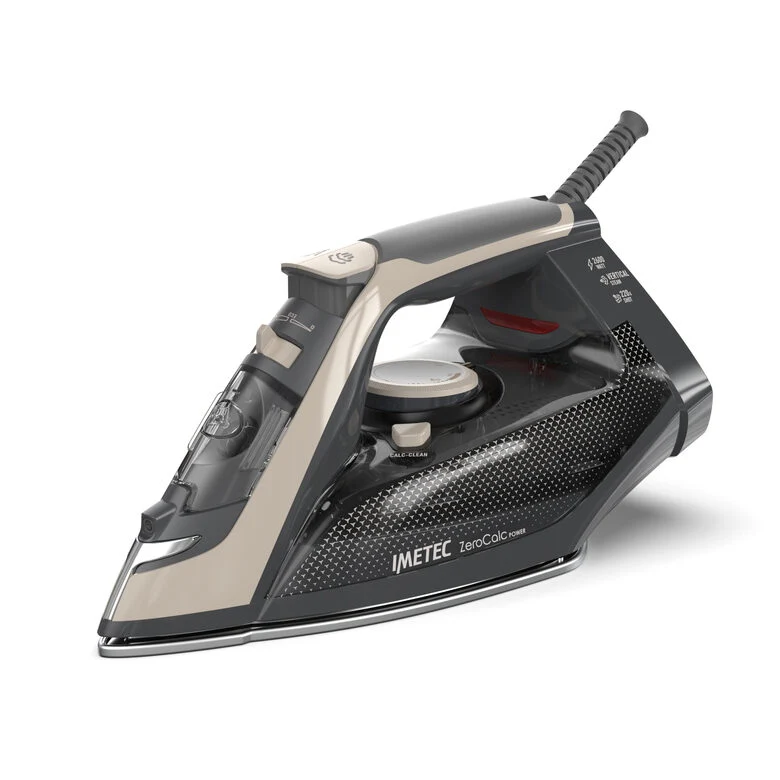 Imetec ZeroCalc Power - Ferro da Stiro da 2600W con Colpo di Vapore 220g,Piastra in Acciaio Satinato, Sistema Anticalcare, Leggero