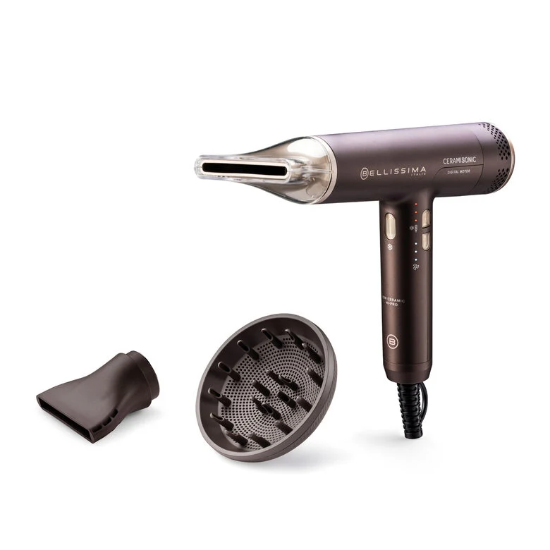 Bellissima Ceramisonic Asciugacapelli, Motore Digitale ad alta velocità, ultraleggero, con tecnologia Tecnologia Ion Ceramic Hi-Pro, ioni, 3 velocità, 3 temperature, Impostazione Gentle Dry,