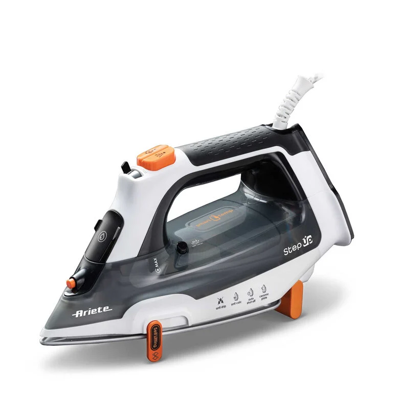 Ariete 6190 Step UP, Ferro da stiro intelligente, Piedini intelligenti, Piastra in ceramica Ultraglide con 57 fori, Serbatoio 320ml, 2400W, Vapore continuo 30g/min