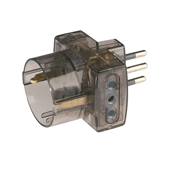 Adatt. Triplo+Schuko 10a Fume 467.5