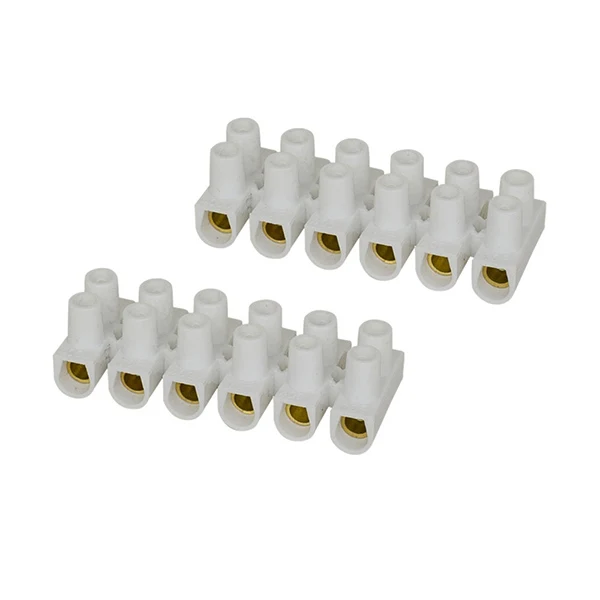 2 Morsettiere A 6 Poli Sez.4mm Bianco