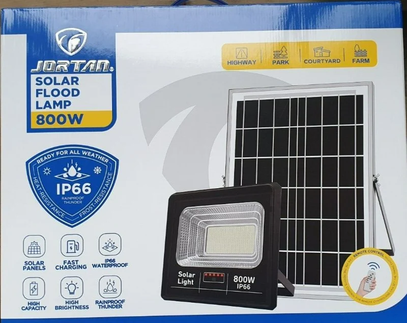 Faro LED Solare 800W con Pannello Fotovoltaico - Impermeabile IP66, Telecomando