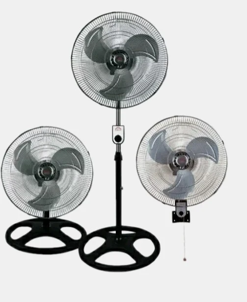 Ventilatore 3 in 1 Piantana Tavolo Muro 45 cm 3 Velocità Oscillante Metallo .