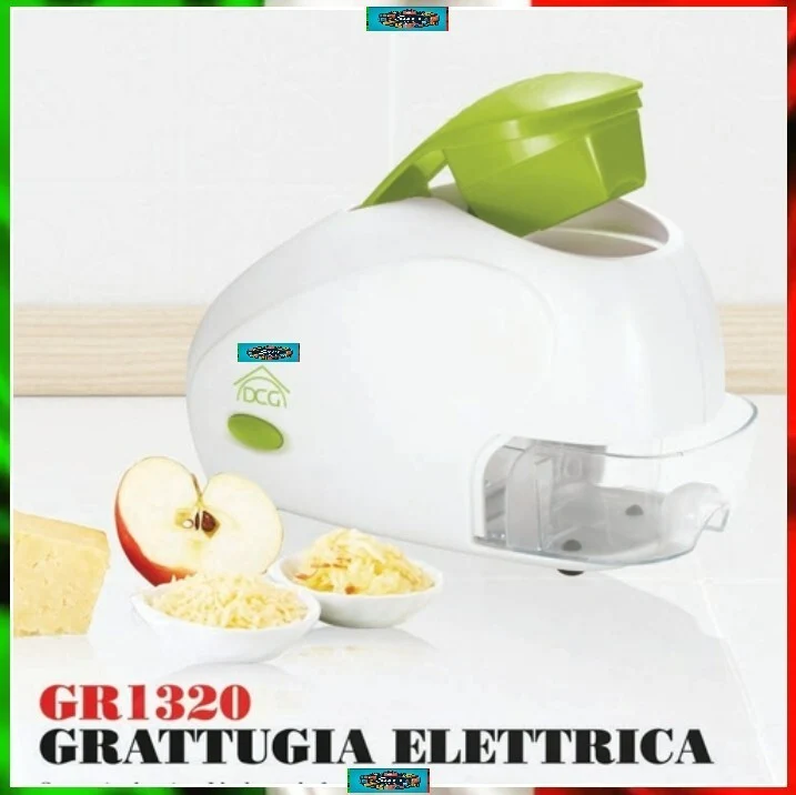 Grattugia Elettrica a Pressione Vaschetta Estraibile 250W, Formaggi , Pane secco