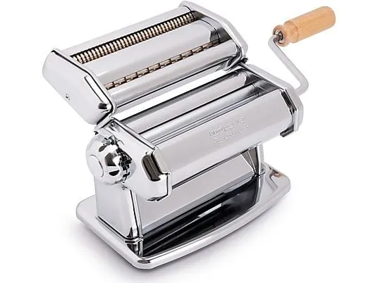 Imperia IPasta Classica. Macchina per la pasta 100% Made in Italy. Macchina pasta fresca in acciaio. Sfogliatrice manuale con manovella. Crea una sfoglia per Lasagne, Tagliolini, Fettuccine. (Cromato)