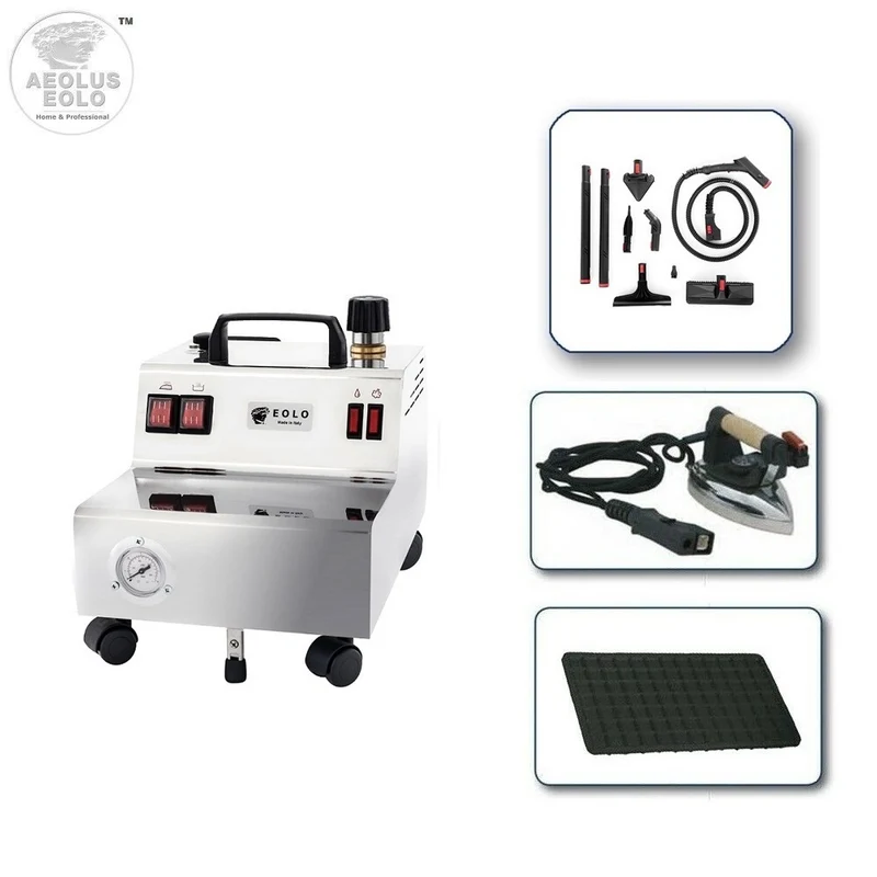 EOLO Pulitore a Vapore GV05 PX Anticalcare Lavapavimenti Vetri Macchinario Pulitrice Disinfettazione Materassi Vaporetto per Pulire Disinfettare Casa Bagno Set Accessori Pulizia Vaporella Professionale Made in Italy Garanzia 5 Anni Efficienza A++