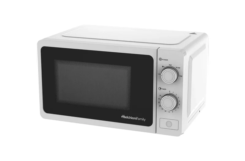 Melchioni Family Forno Microonde con Grill 20L, ONDA, Multifunzione, 800W, Regolazione Manuale, Funzione Grill, Timer 1-35 Min, Dimensioni 45,1x31,9x25,4 cm