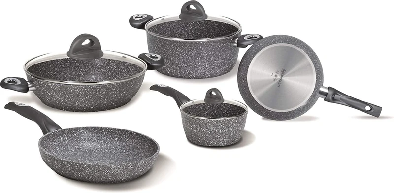 Aeternum, Madame Petravera 3.0, Batteria 8 pezzi,Ideale per Induzione, Full Induction, Grigio