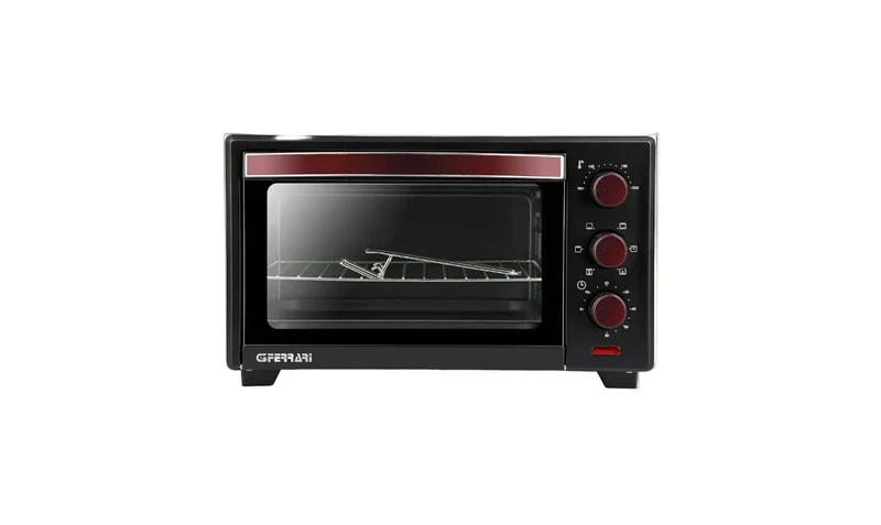G3 Ferrari G10135 Forno Elettrico Ventilato "Il Moro 20 Plus",1380W, 20 Litri, 100-230°C, Antiaderente, Nero/Rosso