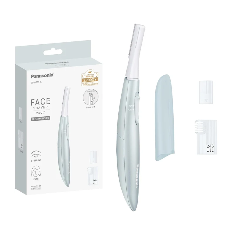 Panasonic Ferie Facial & Eyebrow Shaver Battery-Powered Blue ES-WF63-A