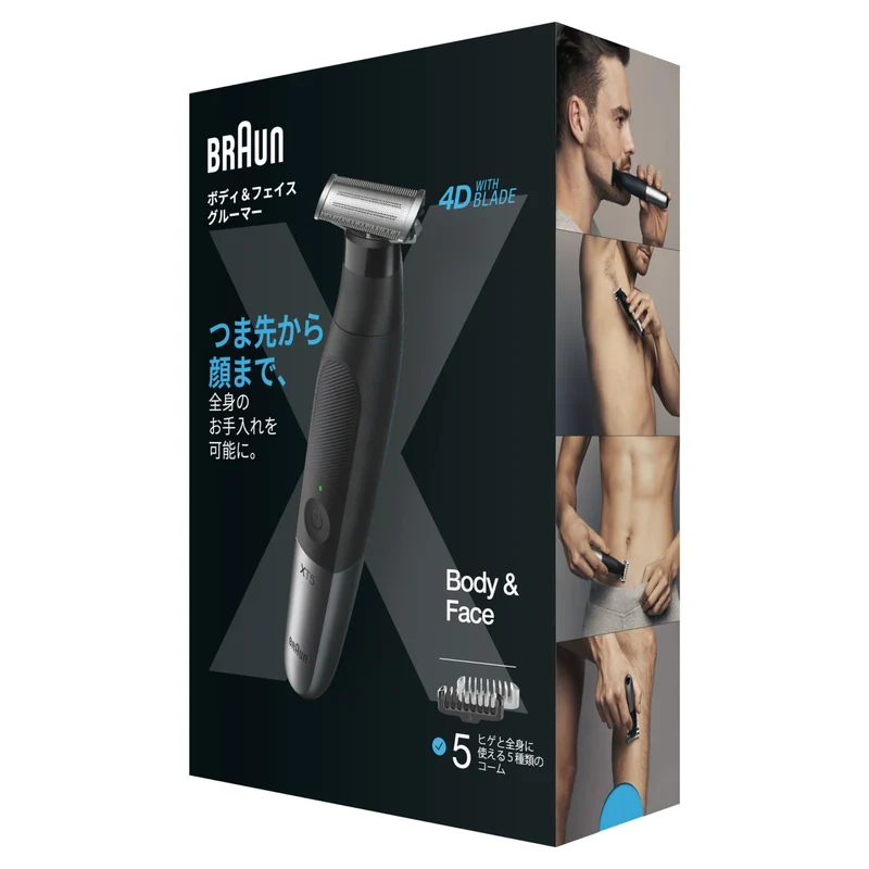 Braun Body & Face Groomer Pro X XT5000 4D Blade 5 Attachments