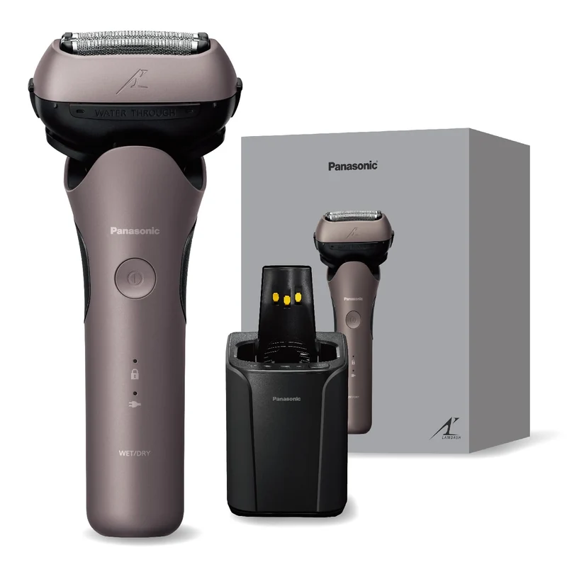 Panasonic Lamdash 3-Blade Electric Shaver w/ Auto Clean Charger Brown Gold AC100-240V