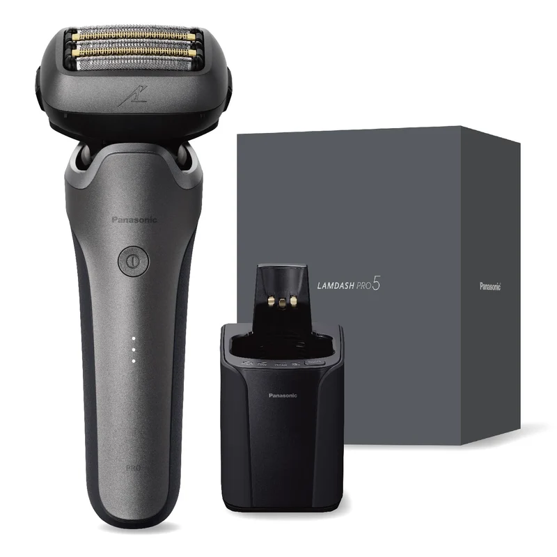 Panasonic Lamdash PRO 5-Blade Men's Electric Shaver w/ Auto Clean/Charge Titanium Silver ES-L571U-S