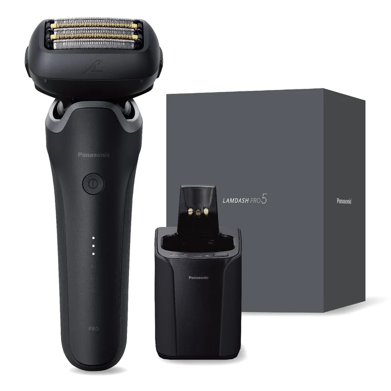 Panasonic Lamdash PRO 5-Blade Men’s Electric Shaver w/ Auto Clean/Charger Matte Black ES-L571D-K