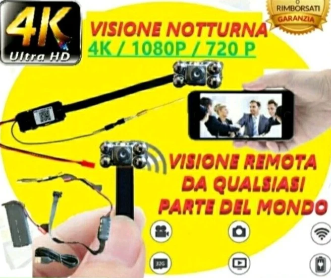 Mini Telecamera a Batteria Wifi Audio Video App LoockCam Cellulare Smartphone