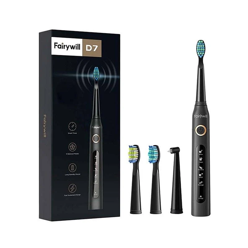 Spazzolino FairyWill Sonic FW-507 con Testine di Ricambio