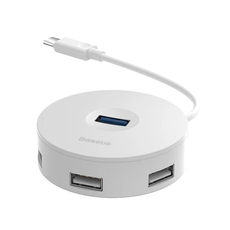 Hub Adattatore USB-C 4 in 1 con 4 USB e 1 USB-C Bianco 15 cm