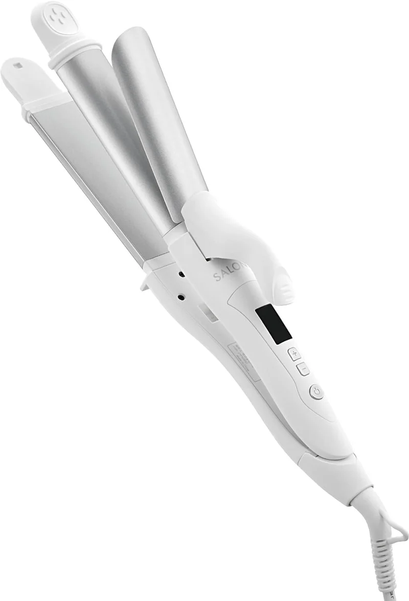 SALONIA 2-Way Straight & Curling Iron 32mm Silver White SL-002AW AC100-240V
