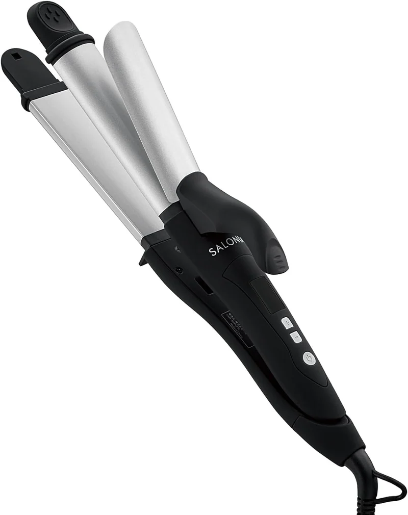 SALONIA 2-Way Straight & Curling Iron 32mm Silver Black SL-002A AC100-240V