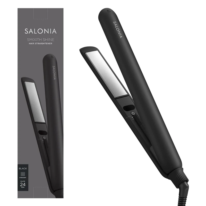 SALONIA Smooth Shine Hair Straightener 24mm Black SAL23105BK AC100-240V
