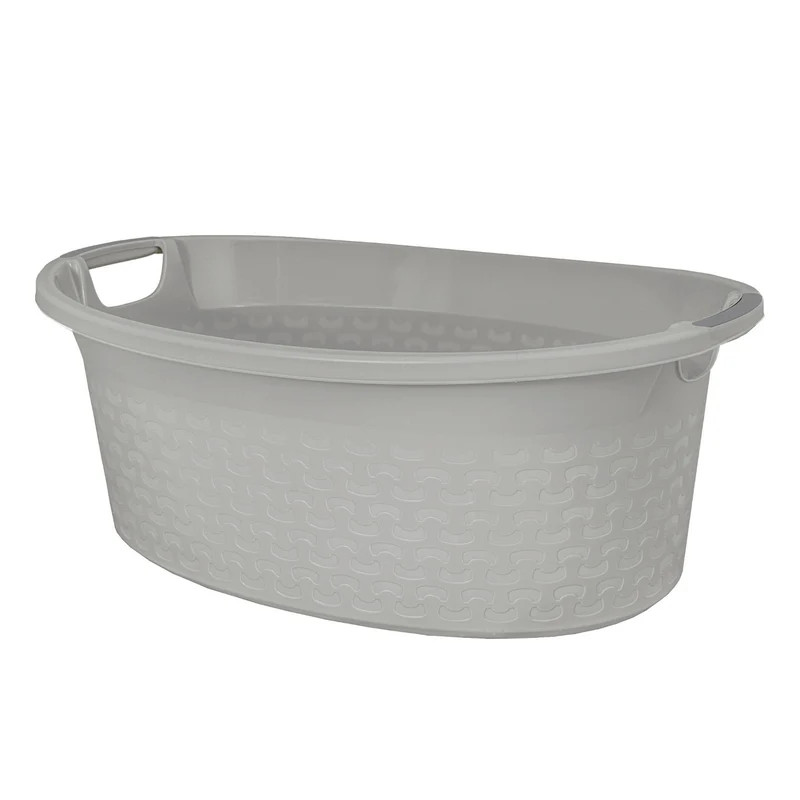 BranQ Cotton Cesto ovale per biancheria 60l colore grigio chiaro Portabiancheria