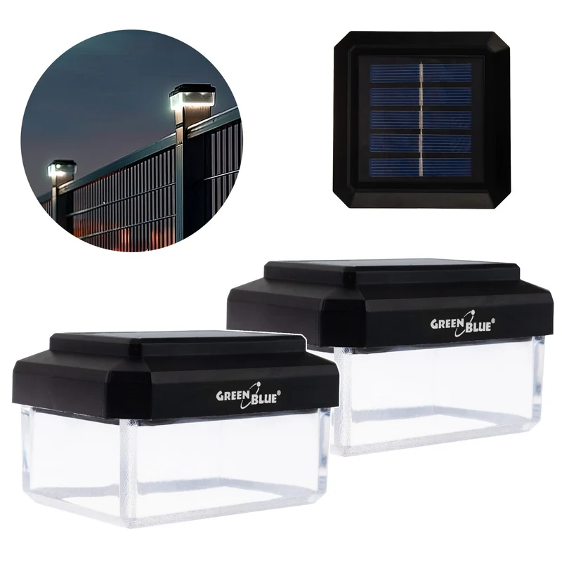 Lampada solare a LED da palo GreenBlue, 60x40 mm, tettuccio a busta, 3200 K, GB125 WW, 2 pezzi