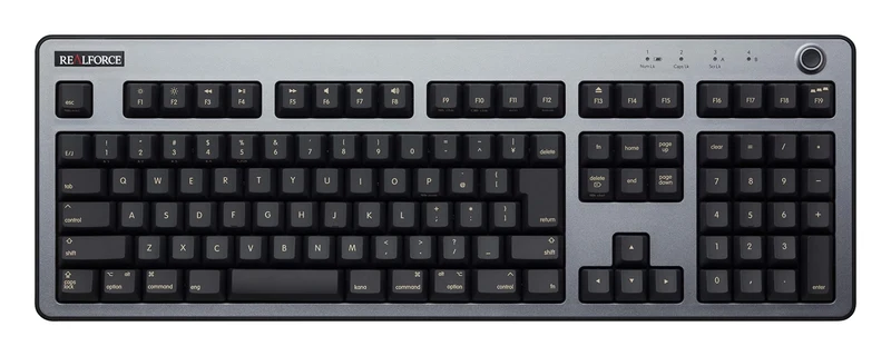 REALFORCE R3 Keyboard Hybrid Full 45g Japanese Array for Mac Dark Silver & Black R3HE11