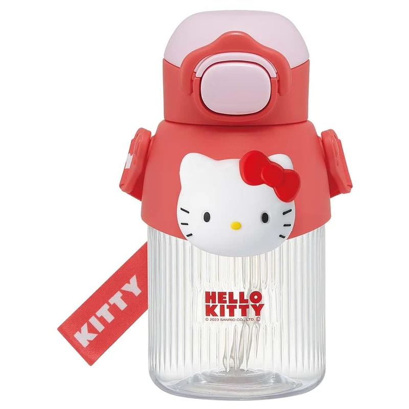 Skater 590ml Hello Kitty 3D Mascot Straw Bottle for Girls