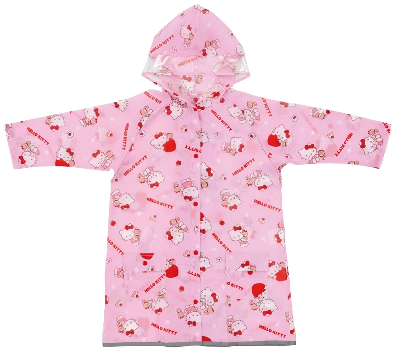Hello Kitty Kids' Raincoat 110–125 cm — Wear With Backpack On