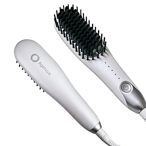 Agetuya Portable Mini Brush Iron QS-17108-W International comb iron hair iron (White)