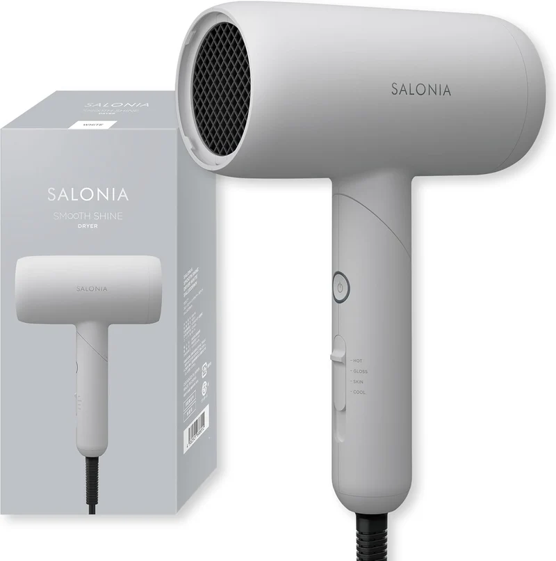 Salonia Smooth Shine Hair Dryer High Airflow Quick Dry Lightweight ※100V