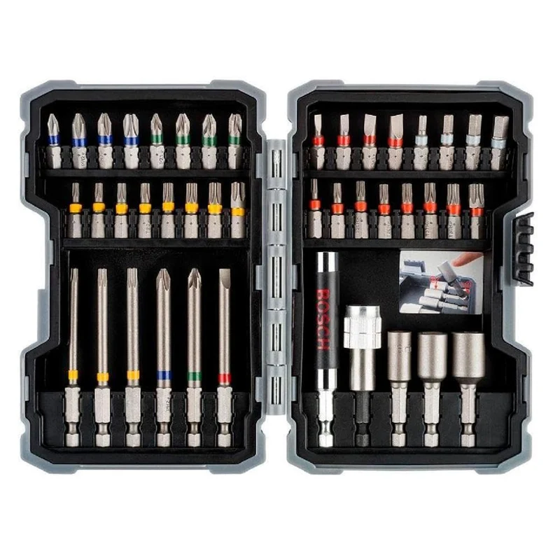 BOSCH Driver Bit Set 43 Pieces Hex Shank 635mm 9mm Groove 25mm Case 2607017164